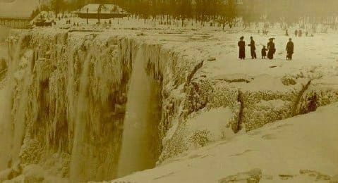 frozen niagara falls 1848