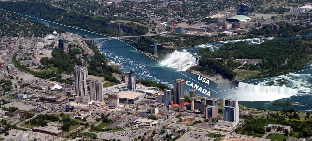 Location of Niagara Falls hotels 